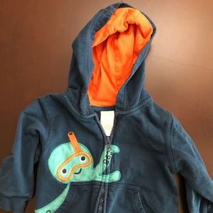 Hooded zip up sweatshirt